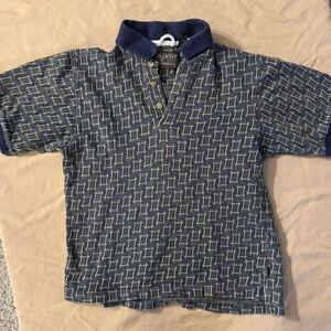 Vintage Calvin Klein Kids Geometric Navy Polo